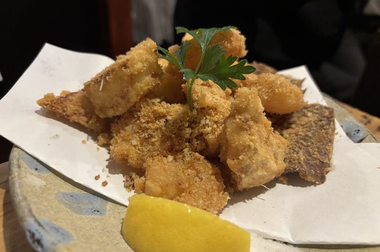 レンコンとエビの揚げ物